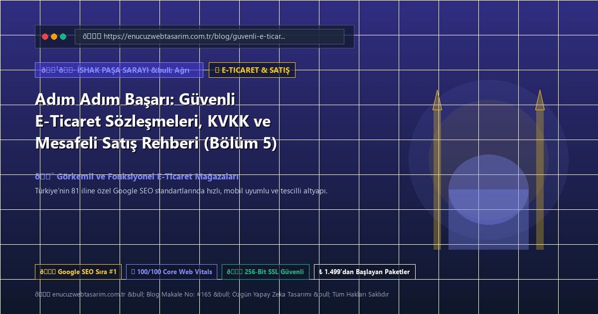 Adım Adım Başarı: Güvenli E-Ticaret Sözleşmeleri, KVKK ve Mesafeli Satış Rehberi (Bölüm 5)