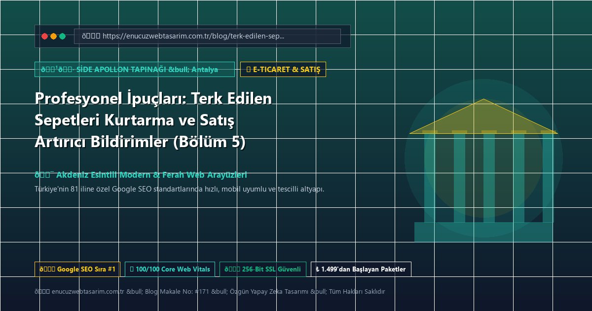 Profesyonel İpuçları: Terk Edilen Sepetleri Kurtarma ve Satış Artırıcı Bildirimler (Bölüm 5)