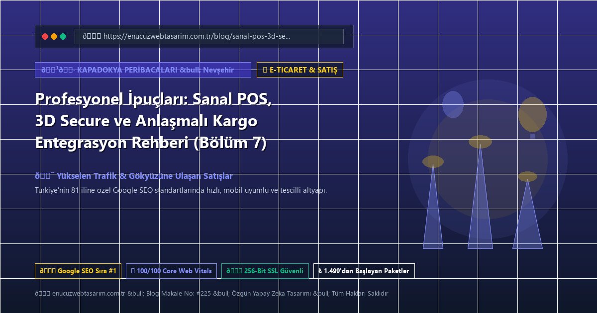 Profesyonel İpuçları: Sanal POS, 3D Secure ve Anlaşmalı Kargo Entegrasyon Rehberi (Bölüm 7)