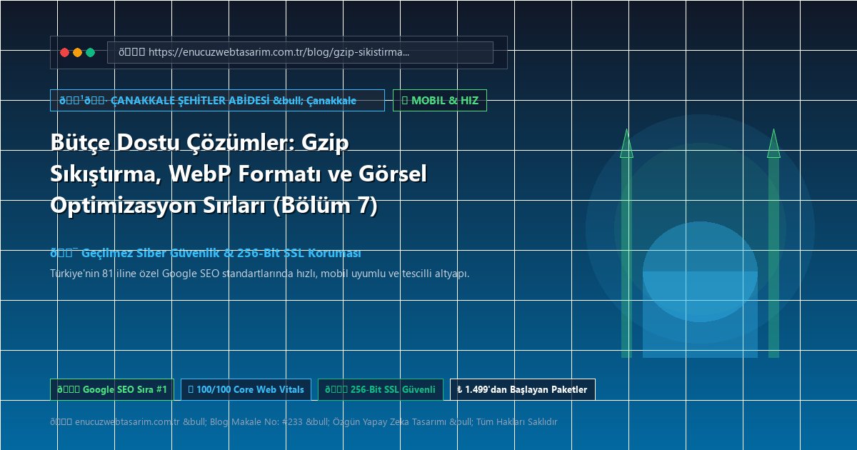 Bütçe Dostu Çözümler: Gzip Sıkıştırma, WebP Formatı ve Görsel Optimizasyon Sırları (Bölüm 7)