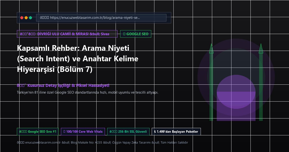 Kapsamlı Rehber: Arama Niyeti (Search Intent) ve Anahtar Kelime Hiyerarşisi (Bölüm 7)