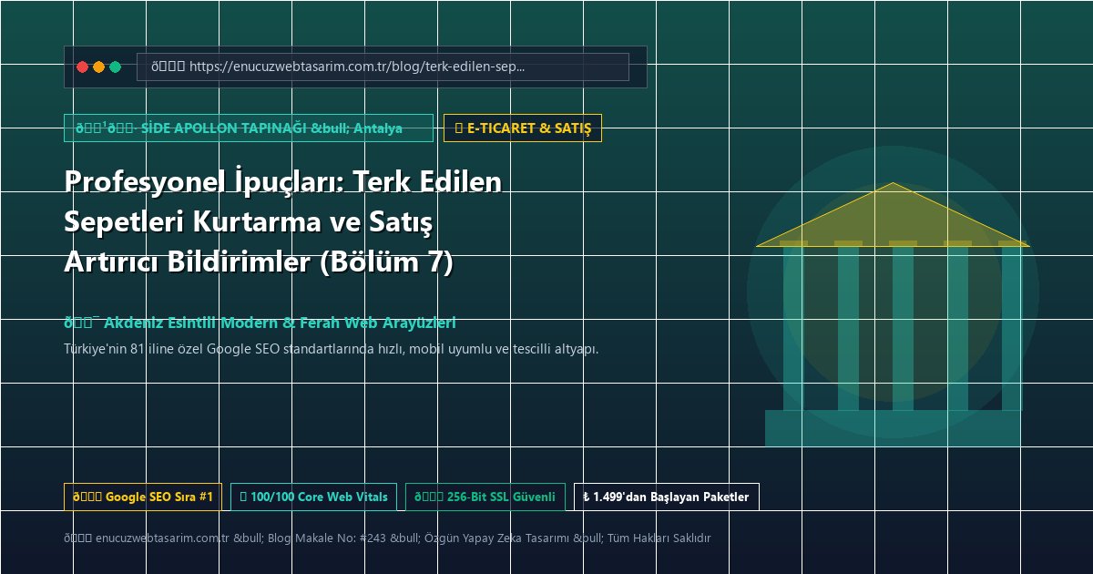 Profesyonel İpuçları: Terk Edilen Sepetleri Kurtarma ve Satış Artırıcı Bildirimler (Bölüm 7)