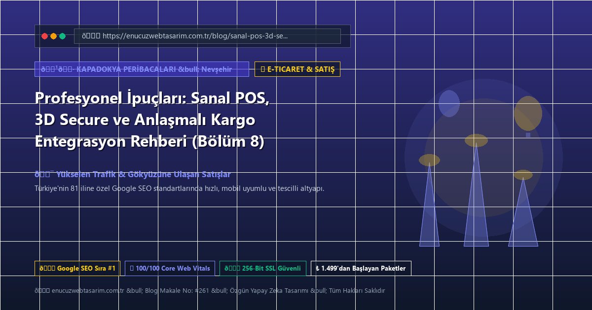 Profesyonel İpuçları: Sanal POS, 3D Secure ve Anlaşmalı Kargo Entegrasyon Rehberi (Bölüm 8)