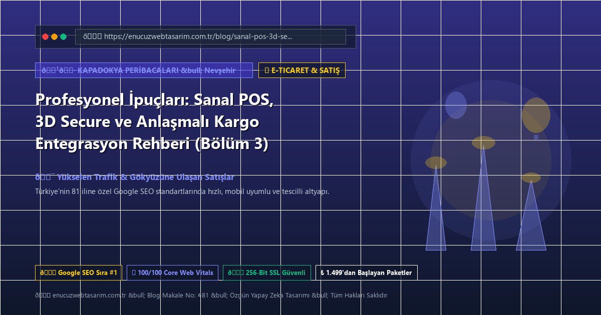 Profesyonel İpuçları: Sanal POS, 3D Secure ve Anlaşmalı Kargo Entegrasyon Rehberi (Bölüm 3)